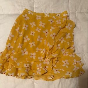 Bardot Yellow Floral Skirt Set with Matching Top